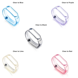 ภาพขนาดย่อของภาพหน้าปกสินค้าSilicone Wristband Strap Change Colour in Sunglight Replacement Transparent Watch Band Strap For XIAOMI Mi Band 6 5 4 3 Smart Watch จากร้าน suqi.th บน Shopee