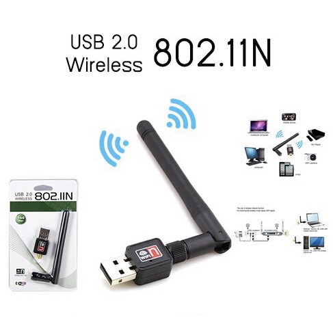 ภาพหน้าปกสินค้าตัวรับสัณญาณ wifi (USB WIFI) Wireless Adapter Network 150Mbps with Antenna จากร้าน nomiaaccessories บน Shopee