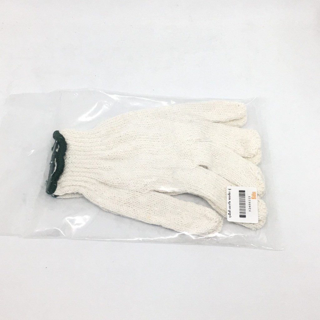 ถุงมือผ้า-400-กรัม-ขอบเขียว