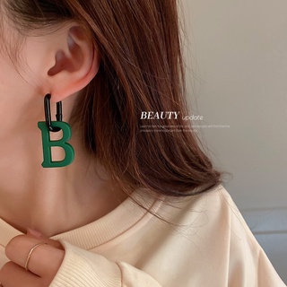 Bella ต่างหูรูปตัวอักษร B สไตล์ญี่ปุ่นและเกาหลี