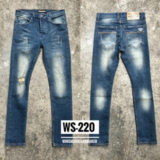 สินค้า 🤘🤘🤘ถูกที่สุด !!! กางเกงยีนส์สกินนี่สีน้ำเงิน ฟอกซีดสนิม🤘🤘🤘 WINSMAN WS-220