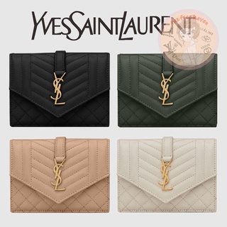 Shopee ราคาล่าสุด : ของแท้ 100% 🎁YSL/Yves Saint Laurent Brand New MONOGRAM MIX MATELASSÉ Grain Embossed Leather Flap Car