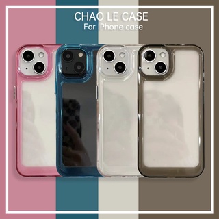 เคสใสกันกระแทกสำหรับ iphone 13 pro 12 pro max hard อะคริลิค iphone 11 pro xs max xr x/xs 7 8 plus สีทึบเรียบง่ายเคสโทรศัพท์