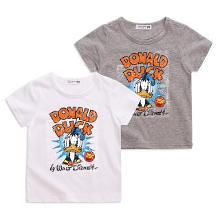 เสื้อยืดผ้าฝ้ายพิมพ์ลายขายดี Donald Duck สำหรับผู้ชายและผู้หญิงที่ดูดีในฤดูร้อน  เสื้อยืดเด็ก เสื้อผ้าเด็ก เสื้อยืดแขนสั