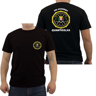 เสื้อยืดโอเวอร์ไซส์【Clic Fashion】gildan เสื้อยืดคอกลม ผ้าฝ้าย 100% พิมพ์ลาย Fbi Academy Quantico Va Police United States