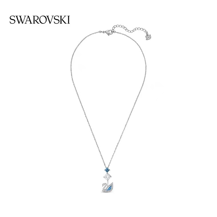 จัดส่งด่วนทั่วไทย-swarovski-สร้อยคอ-lady-blue-swan-ชุบทอง-เครื่องประดับแท้-100-คริสตัลแฟชั่นของขวัญวันหยุด