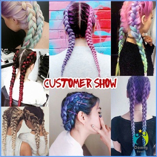 Comfy ผมเปียไหมถักผม สีทูโทน แอฟริกันเดรดล็อกส์ wig braids