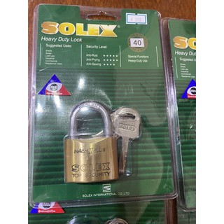 กุญแจทองเหลืองSOLEX40มิลทรงมนห่วงสั้นระบบลูกปืน
