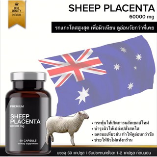 ภาพขนาดย่อของภาพหน้าปกสินค้าSheepplacenta รกแกะ 60000 mg รกแกะออสเตรเลีย แบ่งบรรจุ 60 แคปซูล รกแกะกระปุกดำ SMT จากร้าน newzplaboong บน Shopee ภาพที่ 1