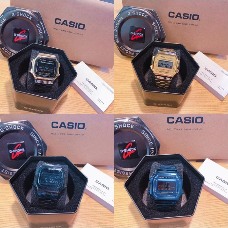 casio-casio-รุ่นย้อนยุคทองแนวโน้มย้อนยุคทองนาฬิกาตารางนาฬิกาอิเล็กทรอนิกส์ดิจิตอล-unisex-ชายและหญิงสวมใส่-a-168wg-9-w