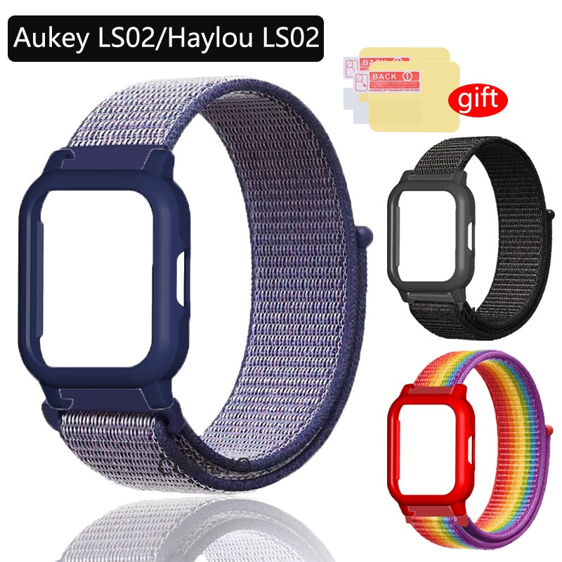 aukey-ls02-haylou-strap-ls02-สมาร์ทวอทช์-สายนาฬิกา-สร้อยข้อมือ-ไนล่อนนุ่ม-ฟิล์มป้องกัน-สําหรับห่วงเข็มขัด