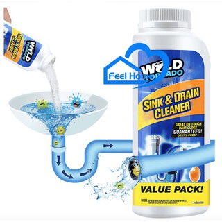 ผงล้างท่อตัน ผงแก้ท่อตัน ผงละลายแก้ท่อตัน ล้างไขมันในท่อ wild tornado Sink&amp;drain cleaner