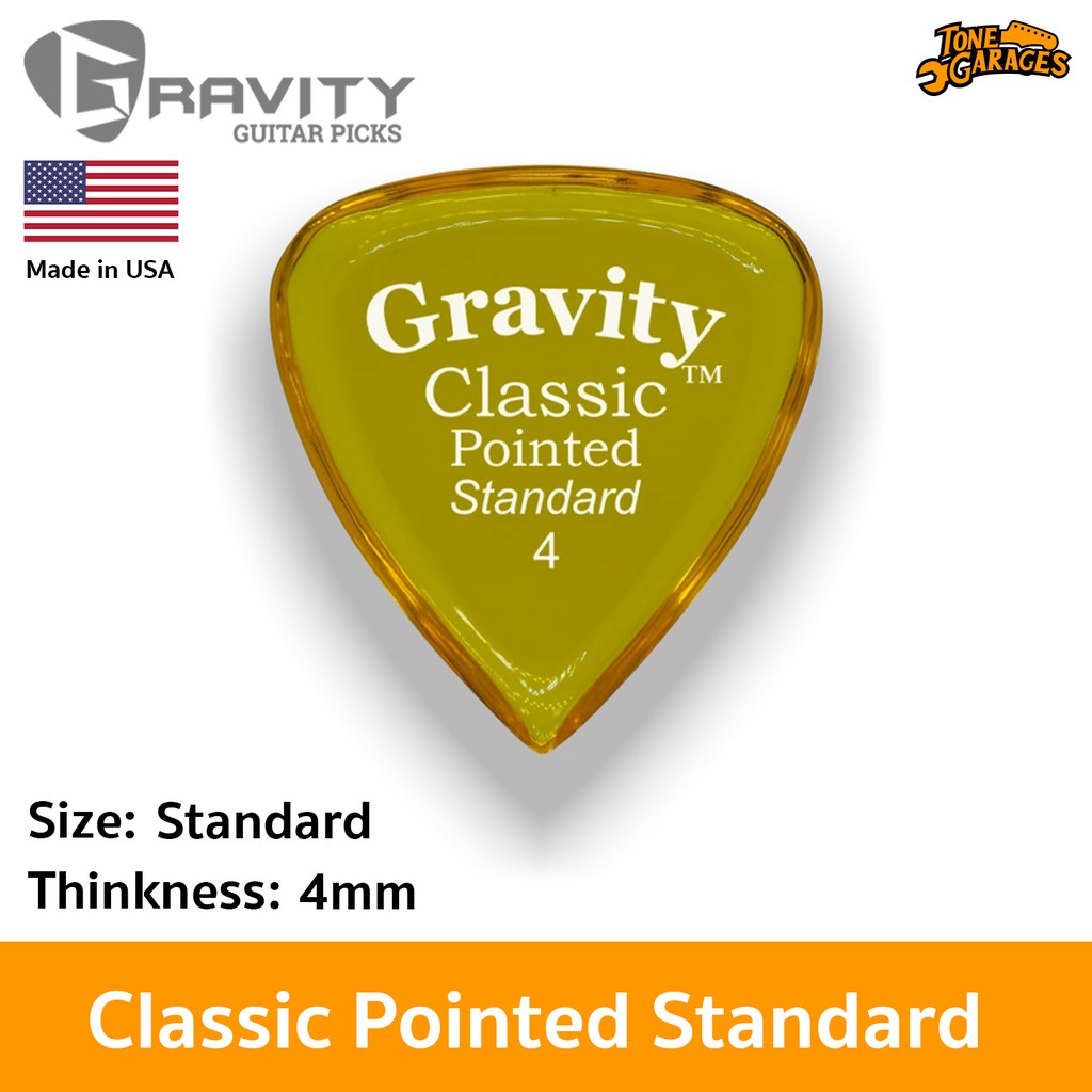 ปิ๊กกีต้าร์ Gravity Picks Classic Pointed Standard ปิ๊กอะคริลิคขัดขอบ ...