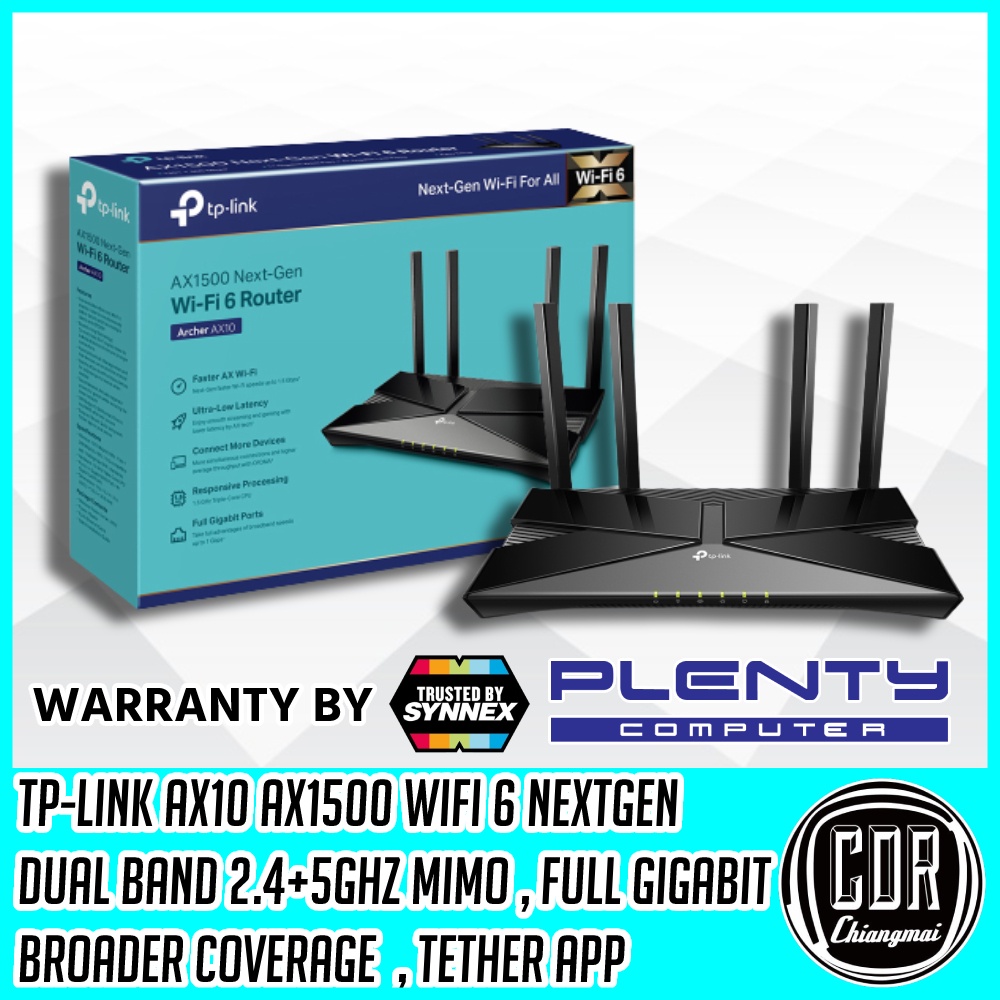 tp-link-archer-ax10-1500mbps-wifi-router-ที่สุดของ-wi-fi-6-ราคาประหยัดสุดคุ้ม-รับประกันตลอดอายุการใช้งาน-synnex