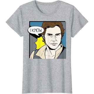 เสื้อยืดโอเวอร์ไซส์ใหม่สไตล์ขายร้อน Star Wars Han Solo I Know Pops Graphic T-ShirtS-3XL