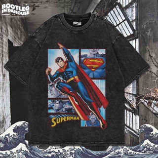 เสื้อยืด พิมพ์ลาย Superman OVERSIZE WASHING VINTAGE | เสื้อยืด โอเวอร์ไซส์ | เสื้อยืด ขนาดใหญ่ | เสื้อยืด ซักได้ | หินล้