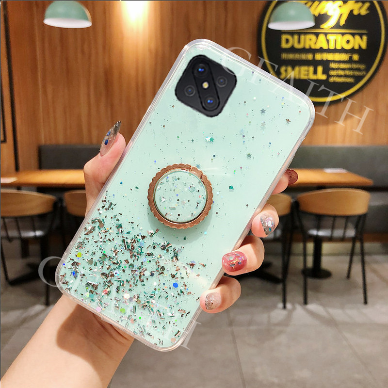 ready-เคสโทรศัพท์-oppo-reno4-z-5g-2020-phone-case-luxury-transparent-ring-holder-star-bling-casing-new-ins-selling-hot-solid-glitter-phone-cover