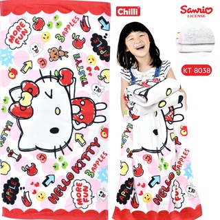 "ของแท้ 100%" Sanrio ผ้าขนหนู Hello kitty KT-8038 ขนาด 27x54 นิ้ว