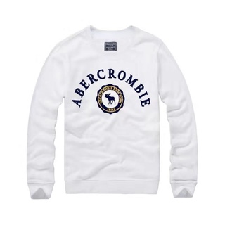 เสื้อกันหนาวแขนยาว คอกลม ผ้าฝ้าย พิมพ์ลายหมี Abercrombie Fitch สําหรับผู้ชาย