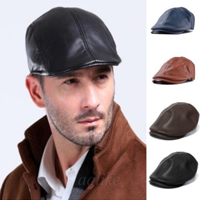 หมวกติงลี่-หมวกเซี่ยงไฮ้-flat-cap-หนังเทียม