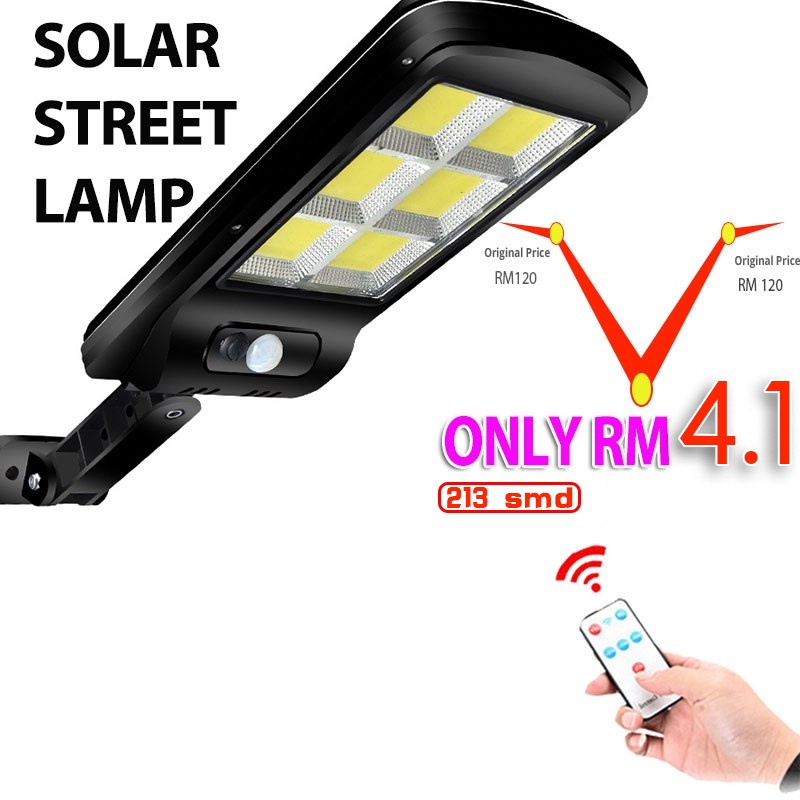 Solar Light 213/150/120/60 LED Solar Street Light Auto ON / OFF Lampu ...