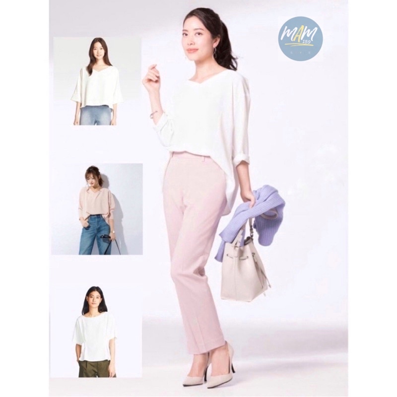 Uniqlo เสื้อเบลาส์ผ้าเดรป คละแบบ เน้นผ้าใส่สบายทุกรุ่น มือสอง 2/3 ...