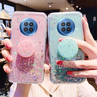 เคสโทรศัพท์ Huawei Nova 8i / Nova 8 / Nova 7i / Nova 7SE 2021 New Casing Bling Glitter Star Space with Stand Holder Back Cover TPU Softcase เคส Huawei Nova8i Phone Case