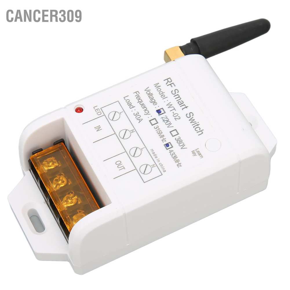 cancer309-สวิตช์รีเลย์รับส่งสัญญาณ-rf-ไร้สาย-433mhz-30a-สําหรับไฟ-led-ประตูโรงรถ-2200v