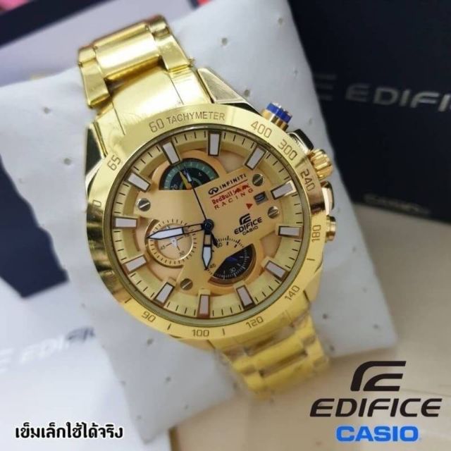 casio-edifice-นาฬิกาสายเลส-ระบบอนาล็อก-หน้าโคโนกราฟ-3-วงบอก-วัน-วันที่-เวลา-24-ชม-สินค้ามีถ่าน-ผ้าเช็ค-ถุงผ้า