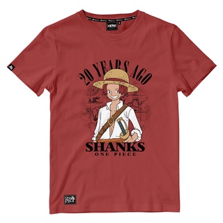 Dextreme เสื้อวันพีซ T-shirt DOP-1575 One Piece 20 Year Ago แชง Shanks สีแดง