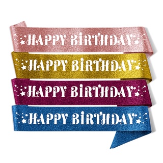 ภาพขนาดย่อของภาพหน้าปกสินค้าHappy Birthday Glitter Sash Birthday Party Decoration Party Favors Gifts for Birthday Girls จากร้าน damon_zhang_th.th บน Shopee