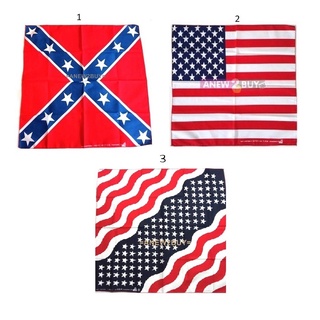 ผ้าโพกหัว ผ้าพันคอ ลายธงอเมริกา (USA Bandana American Flag Scarf)