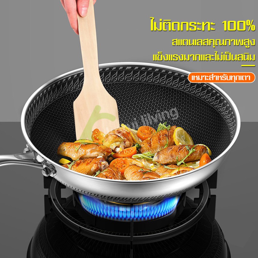 กระทะเทฟล่อน-teflon-cooking-pan-กระทะรังผึ้ง-กระทะ-ทรงก้นลึก-ขนาด-32-cm-34-cm-non-stick-ไม่ติดกระทะ-ล้างออกง่าย