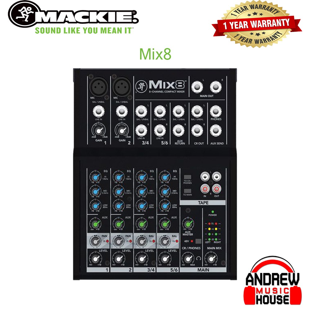 mackie-mix-series-mix8-8-channel-mixer-รับประกันศูนย์-1-ปี