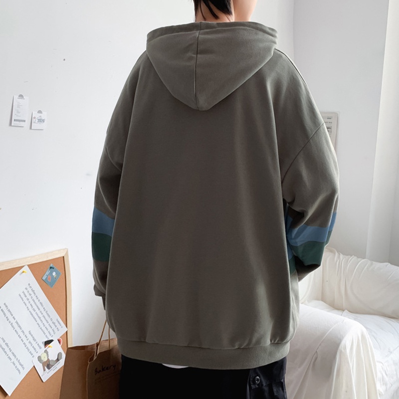 ข้อมูลเพิ่มเติมของ Suikone เสื้อกันหนาว เสื้อกันหนาวผู้ชายมีฮู้ดทรงหลวมสไตล์เกาหลีพิมพ์ลายการ์ตูนสบาย ๆ ระบายอากาศได้ไม่ซีดจางง่าย