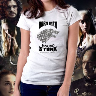 เกมของบัลลังก์บ้าน Stark GOT Tshirt สําหรับผู้หญิง 87 n8h