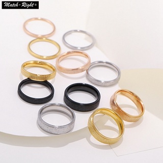 6mm Stainless Steel Shiny Rings Gold Silver Color Simplr Ring Korean Style Unisex Jewelry for Gift Party #5040