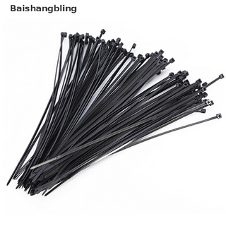 BSBL 100pcs 10cm Nylon Plastic Zip Trim Wrap Cable Loop Ties Wire Self-Locking Black BL