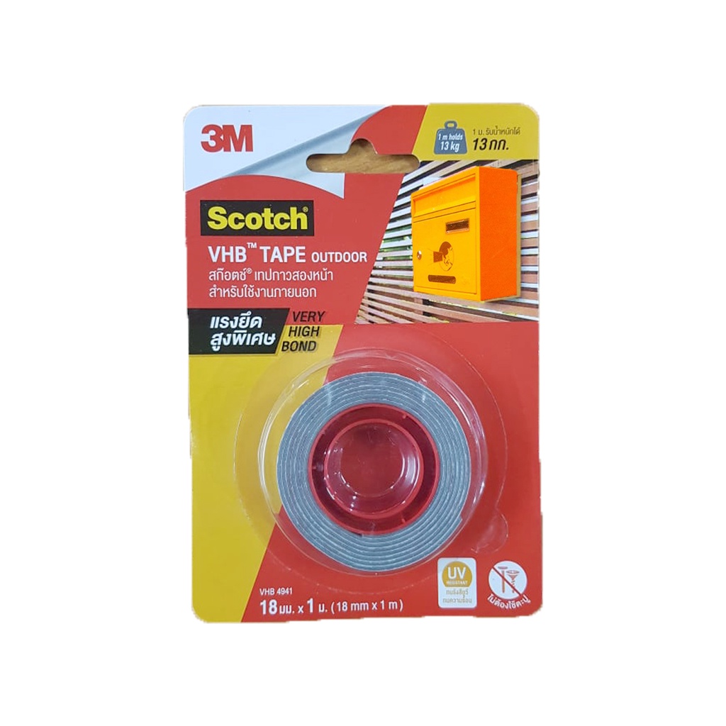 3M Scotch VHB TAPE Outdoor เทปกาวสองหน้าสำหรับใช้งานภายนอก Shopee