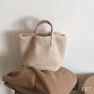 สินค้า 🍬F7b🍬 bag กระเป๋าสะพาย กระเป๋าหญิงฤดูใบไม้ร่วงและฤดูหนาวใหม่อินขนแกะสาวแฟชั่นป่าเรียบง่ายความจุขนาดใหญ่กระเป๋าสะพายข้