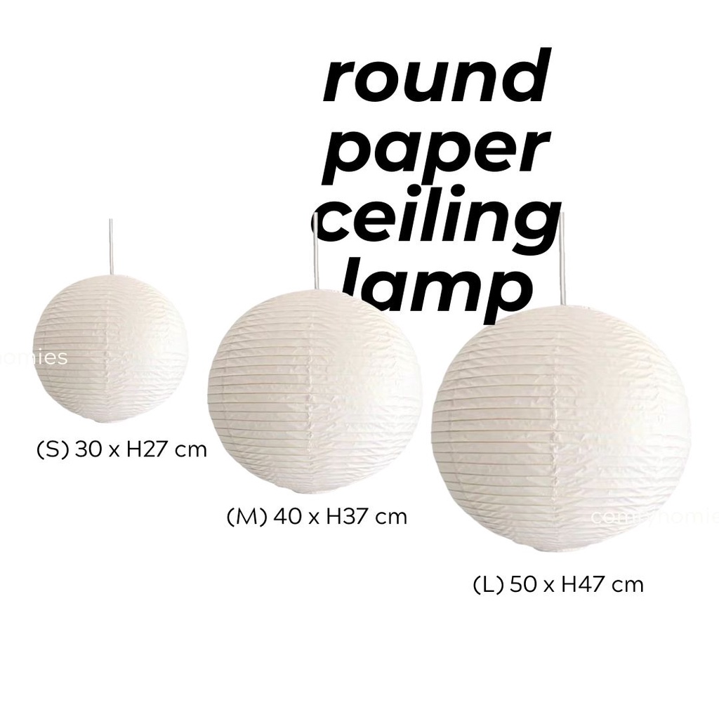 โค้ดcomfy45-ลด45-พร้อมส่ง40cm-โคมไฟห้อยผนังทรงกลม-round-paper-ceiling-lamp-comfyhomies