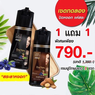 1 แถม 1 DayHerb แชมพูปิดผมขาว สมุนไพรแท้ 100% ปิดหงอก แก้ผมหงอก ใน 5 นาที