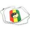 สินค้าราสต้า-necklace-yin-yang-chinese-pendant-สร้อยพร้อมจี้สี่เหลี่ยมผืนผ้ารูปหยิน-หยาง-และกรอบสีสัญลักษณ์ราสต้า