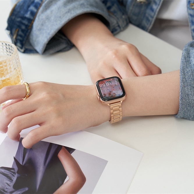 ภาพสินค้าสายนาฬิกาข้อมือ สเตนเลส โลหะ สําหรับ Iwatch Series 7 SE 6 5 4 3 2 Compatible With สายนาฬิกา Apple 41 มม. 45 มม. 40 มม. 44 มม. จากร้าน shines.th บน Shopee ภาพที่ 1