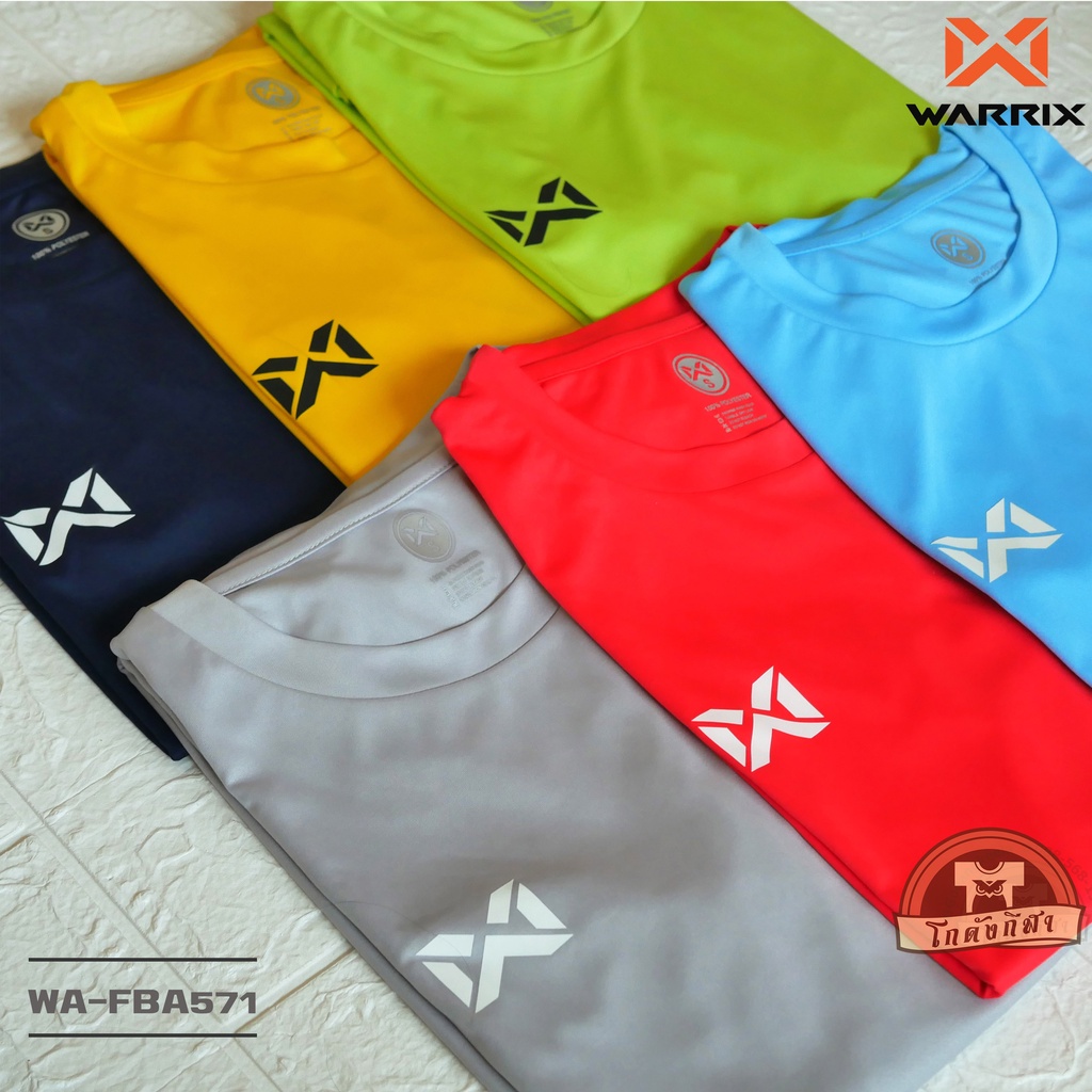 warrix-เสื้อกีฬาสีล้วน-เสื้อฟุตบอล-wa-fba571-สีเขียวสะท้อน-g2-วาริกซ์-วอริกซ์-ของแท้-100