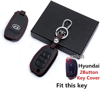 【Ready stock】ปลอกกุญแจรถยนต์หนังแท้ 2 ปุ่มสําหรับ For Hyundai H-1 H1Reina 2 Button Genuine Leather Car Key case Cover