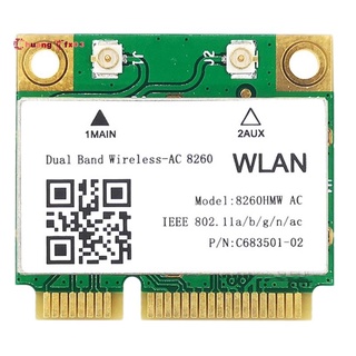 1200Mbps Network Card 8260Hmw Ac 2.4G+5G Mini Pci-E Card 4.2 Bluetooth Wifi Card 802.11Ac 867Mbps for Laptop/Computers