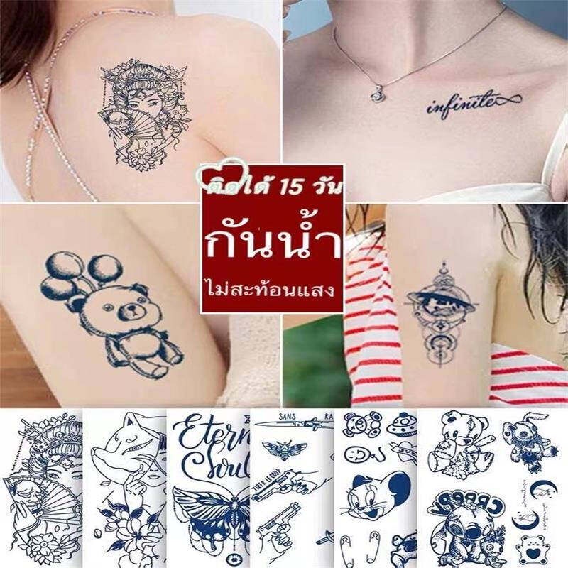 พร้อมส่ง-48h-ถึ่ง-สักได้15วัน-สติกเกอร์สักลาย-tattoo-แผ่นเพ้นลายสัก-กันน้ำ-สักปลอม-สติกเกอร์สักลายหลายแบบ-ทันสมัย