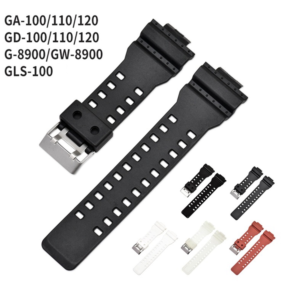ภาพหน้าปกสินค้าCasio G-Shock GA 100/110/120/150/200/300 GD-100/110/120 G-8900 GLS-100 สายรัดข้อมือ กีฬา PU สายรัดข้อมือ