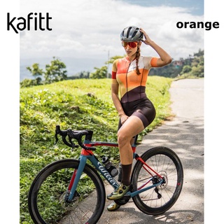 ใหม่ KAFITT ชุดสกินสูท เสื้อแขนสั้น กางเกงขาสั้น แห้งเร็ว สําหรับผู้หญิง เหมาะกับการขี่จักรยาน MTB